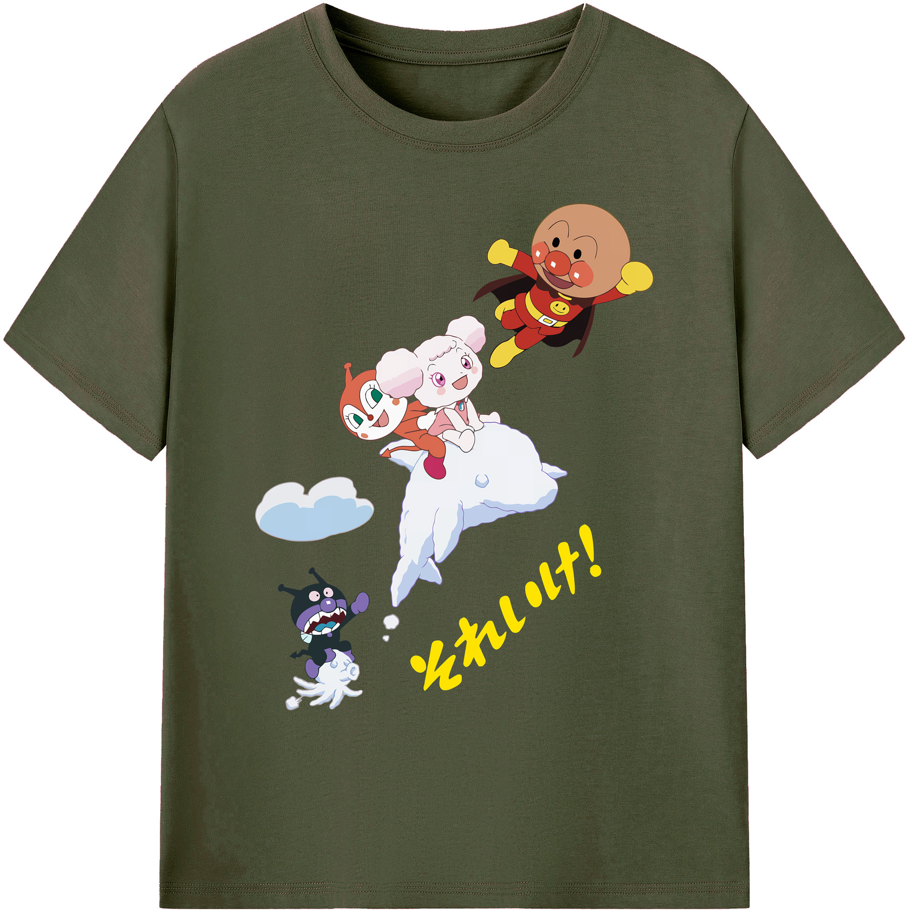 （画像用） アンパンマン Anpanman 綿100％ メンズ半袖Tシャツ｜肌触りやわらか＆通気性